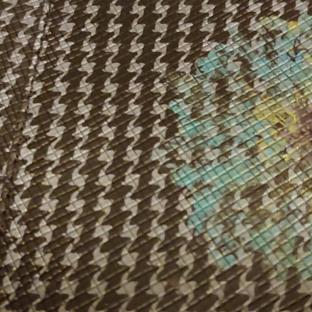 Italian Black Gray Houndstooth Leather X Body Bag - Picture 2 of 3